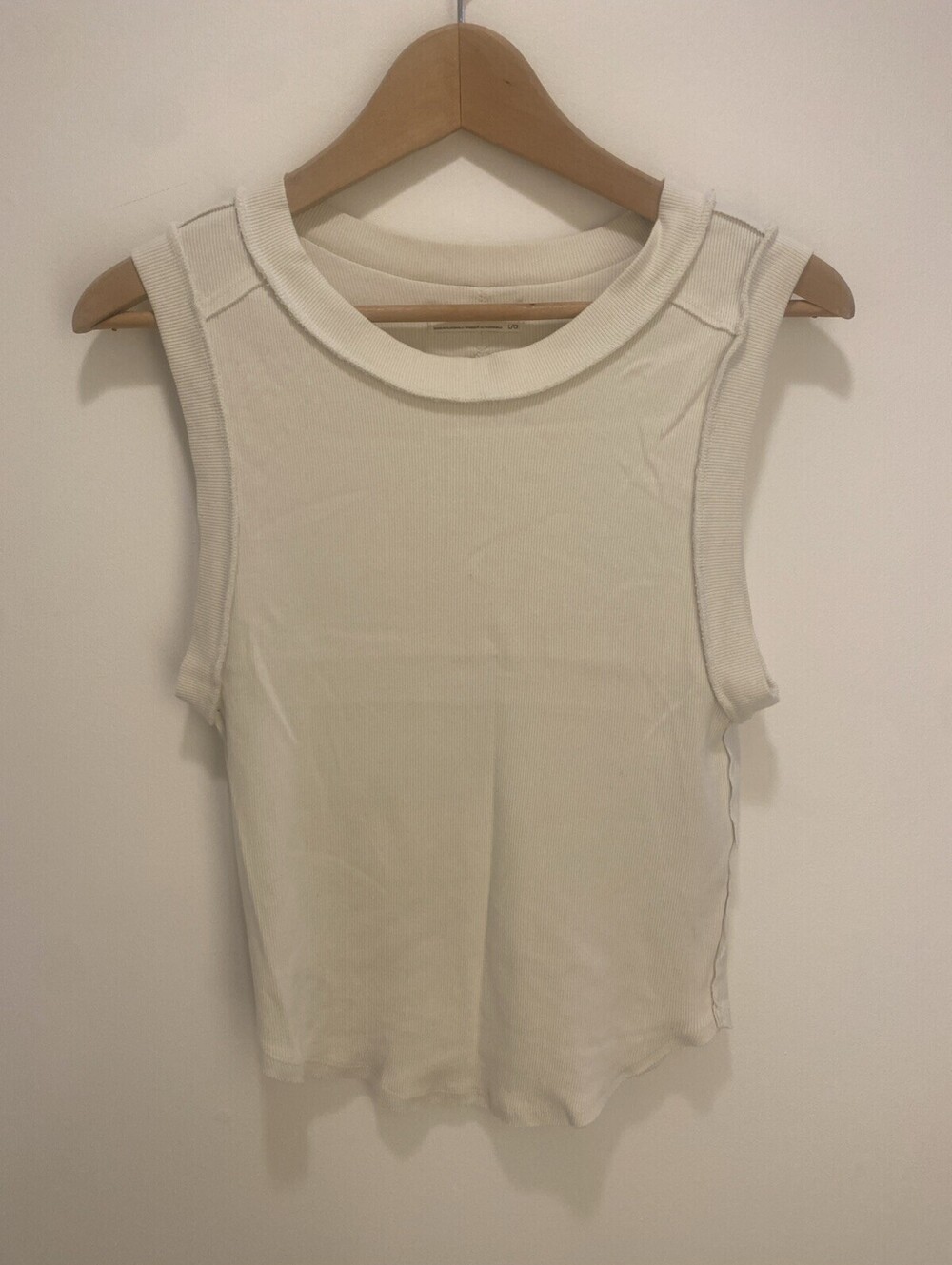 Free People We The Free Women's Kate Ribbed Tank Top in Ivory size L